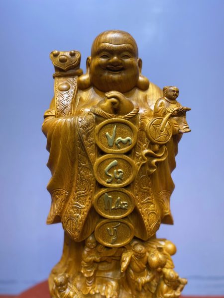 Tượng Phật Di Lặc gỗ sơn son thếp vàng