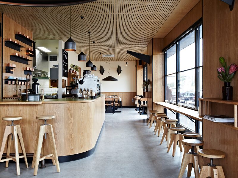 Ảnh quán cafe full nội thất gỗ