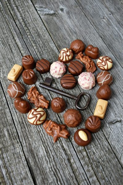 Valentins Schokoladenfoto der Schlüssel zum Herzen