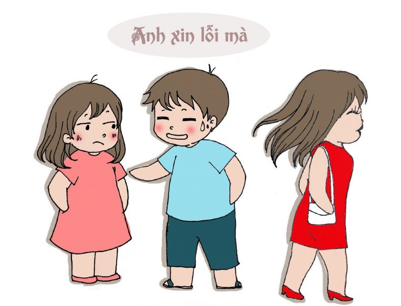 Ảnh xin lỗi người yêu cute hoạt hình
