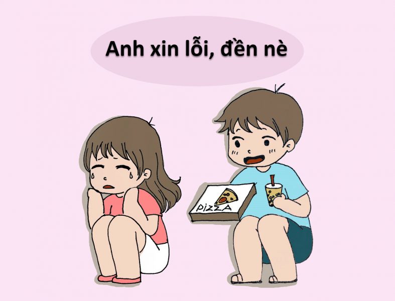 ảnh xin lỗi người yêu đền bù đồ ăn