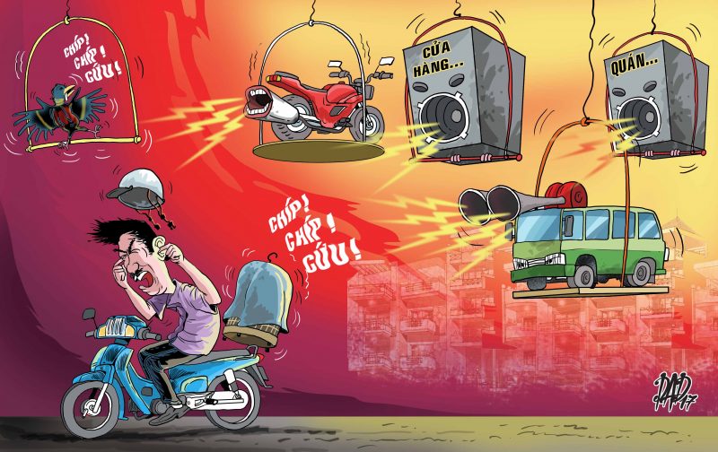 Eine Karikatur der Lärmbelästigung in Hanoi