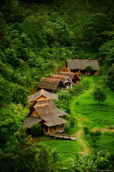 Bilder von vietnamesischen ländlichen Dörfern im Norden