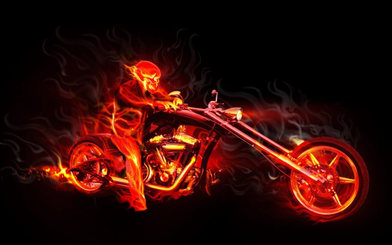hình nền lửa chạy xe môtô ngầu lòi nhất