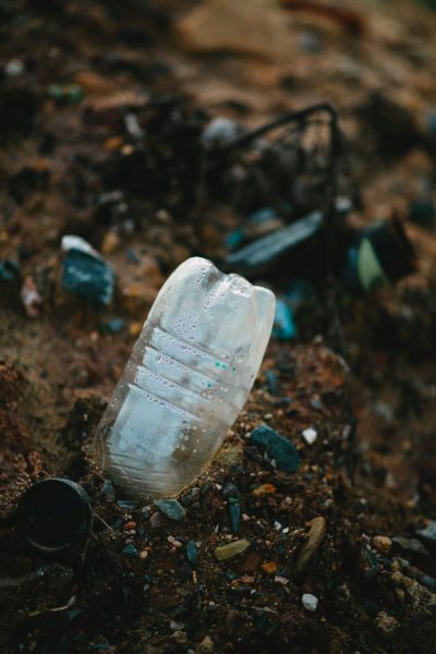 Hình ô nhiễm đất từ chai nhựa