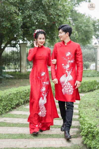Mẫu áo dài cưới cho vợ chồng