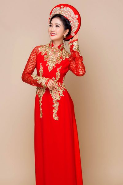 Mẫu áo dài cưới cực ấn tượng