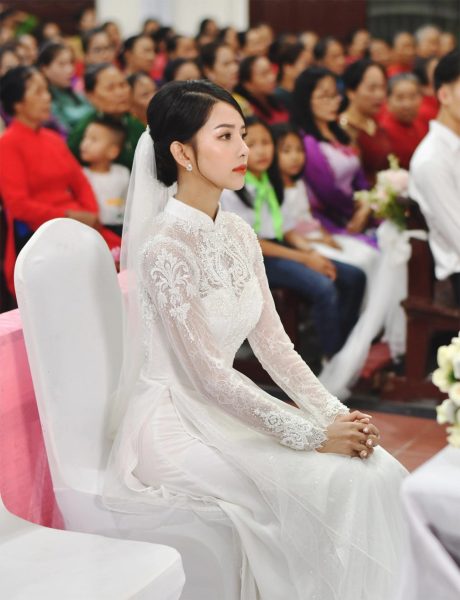 Mẫu áo dài cưới duyên dáng