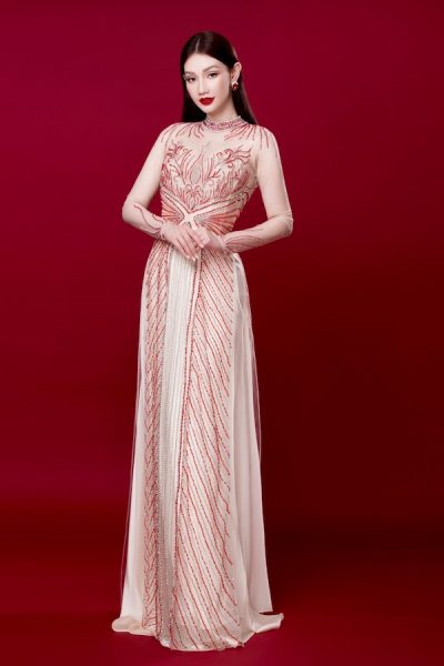 Mẫu áo dài cưới hoa hậu