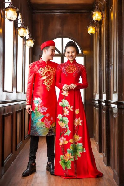 Mẫu áo dài cưới truyền thống