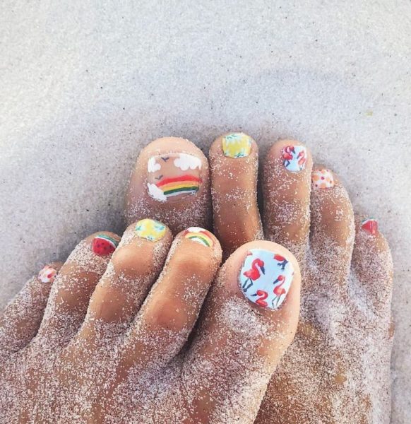 Mẫu nail chân đẹp đi biển