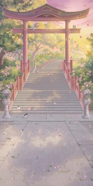 ảnh anime phong cảnh ngôi chùa