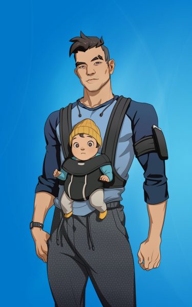 ảnh cha con hoạt hình cha dũng mãnh