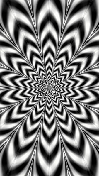 Hình ảnh ảo giác của những chiếc lá tam giác đen trắng