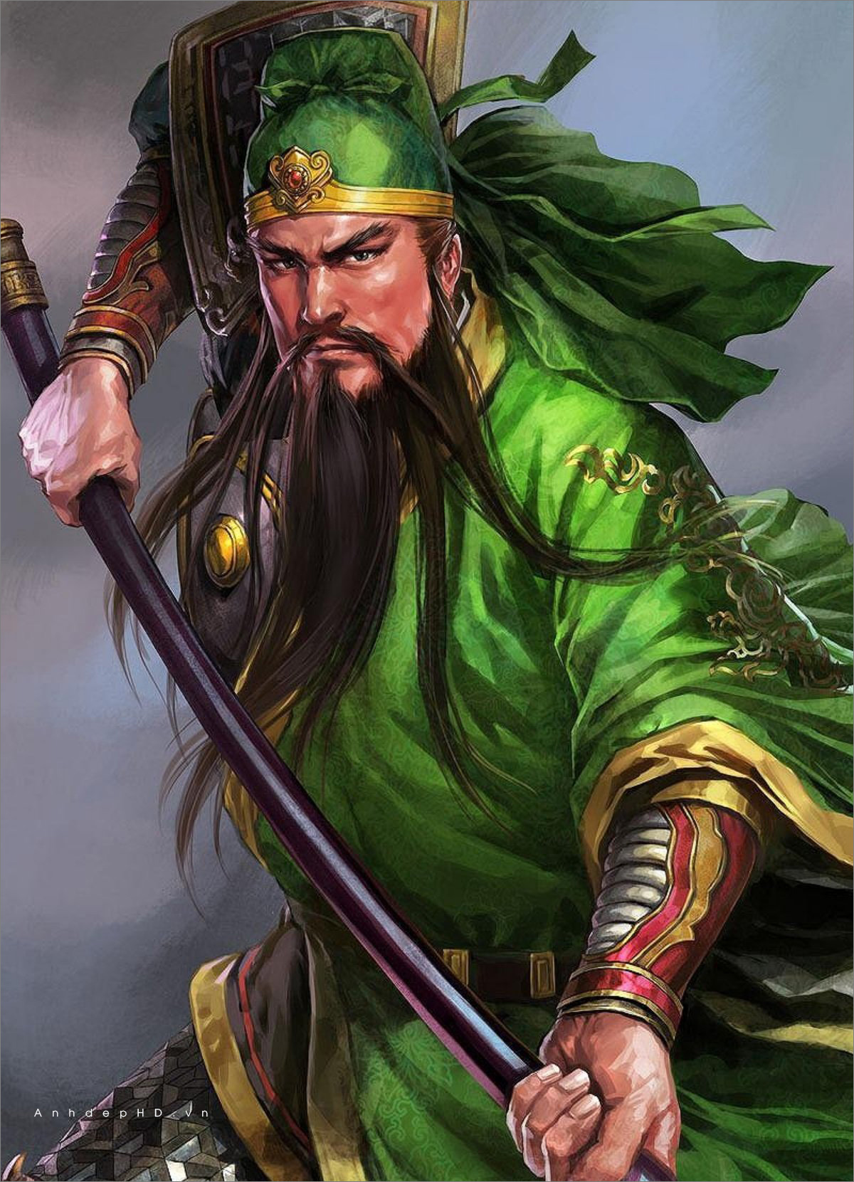 Quan Vũ: Quan Vũ, tướng quân huyền thoại trong lịch sử Trung Hoa, với trang phục hào nhoáng và kiếm thuật uyển chuyển. Image liên quan đến Quan Vũ sẽ mang đến cho bạn những trải nghiệm bất ngờ và thú vị.