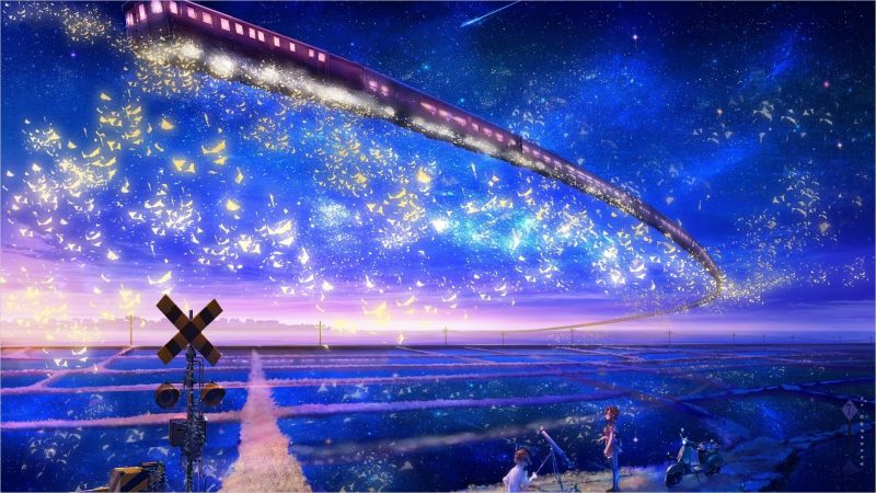 hình ảnh bầu trời đêm anime