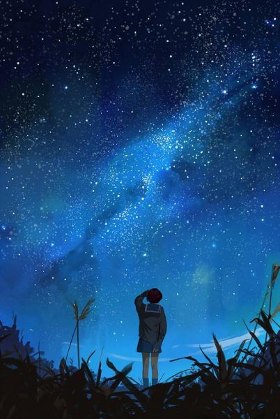 hình ảnh bầu trời đêm anime dành cho điện thoại