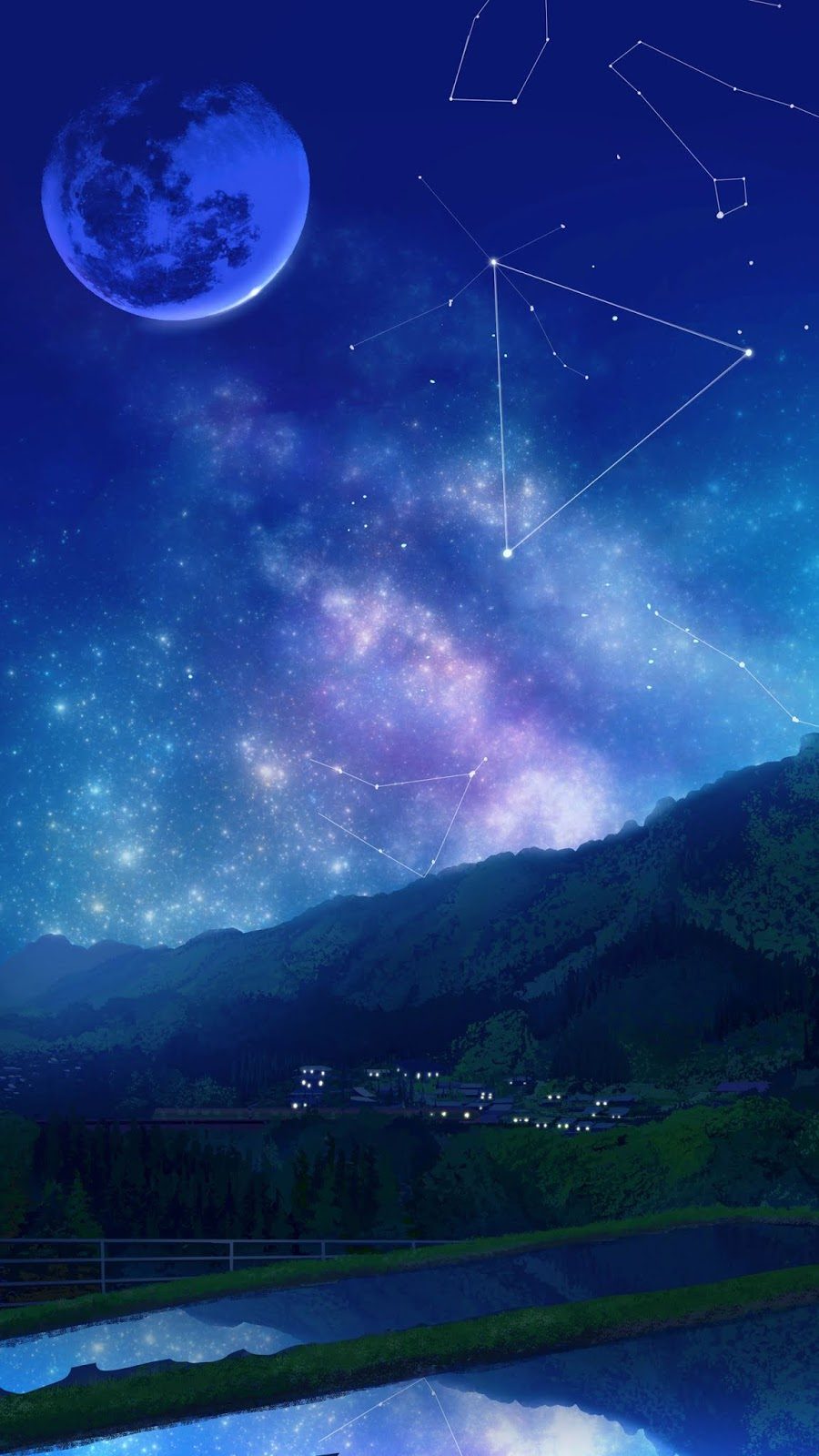 Ban đầu Màu Xanh đậm Bầu Trời đầy Sao Tinh Vân Bầu Trời đêm Anime Gió Rừng  Cắt Hình Nền | Nền PSD Tải xuống miễn phí - Pikbest