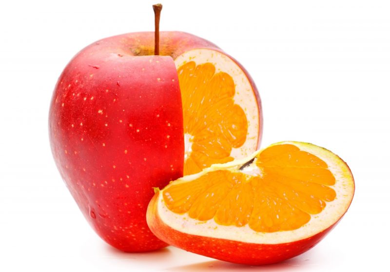 hình ảnh trái cây troll táo nhưng ruột cam