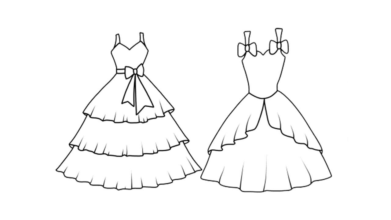 Tranh tô màu hình váy công chúa - Tô màu trực tuyến