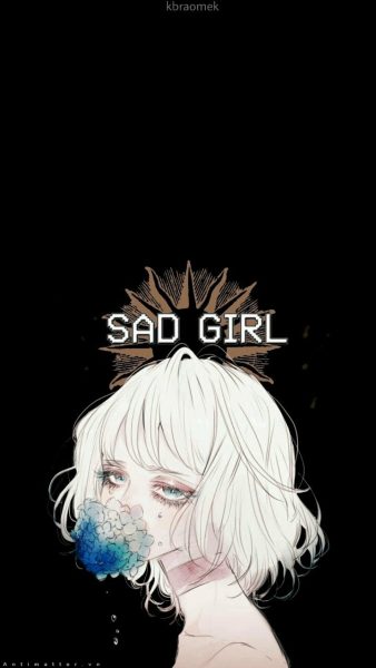 Trauriges Mädchen-Anime-Hintergrundbild