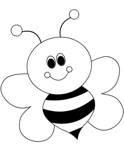 Tranh tô màu con ong thân tròn