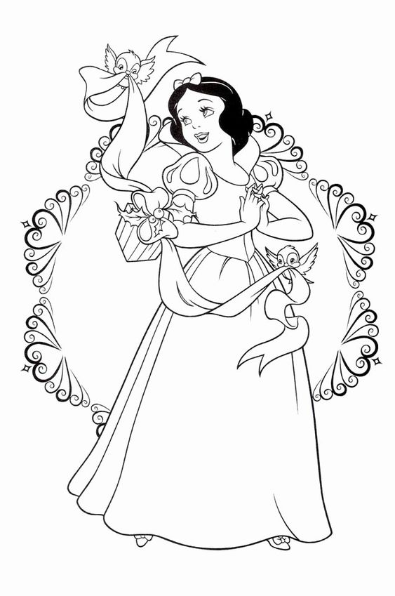 Tải Tranh tô màu nàng công chúa Bạch Tuyết dành cho bé gái  Hình tô màu  nàng công chúa Bạch Tuyết