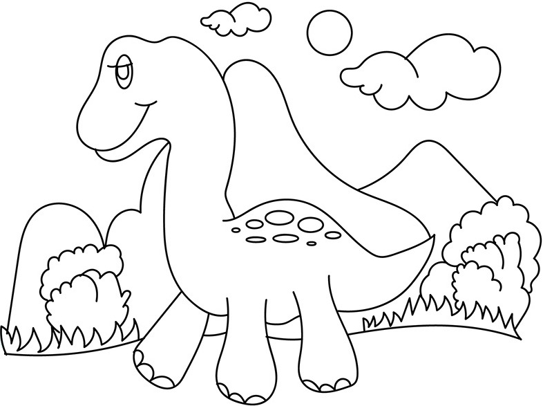 Tranh tô màu khủng long đẹp đơn giản có hình mẫu