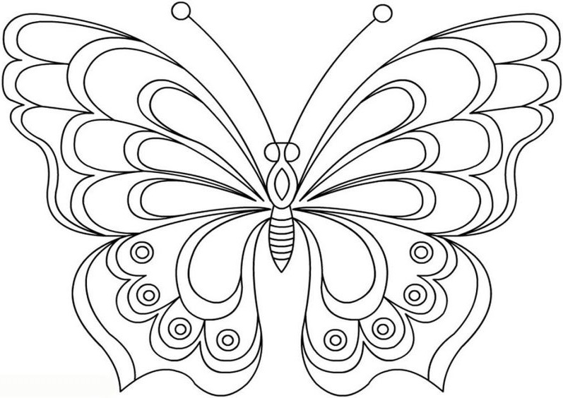 Bộ 21 tranh tô màu con bướm đơn giản và đẹp nhất cho bé