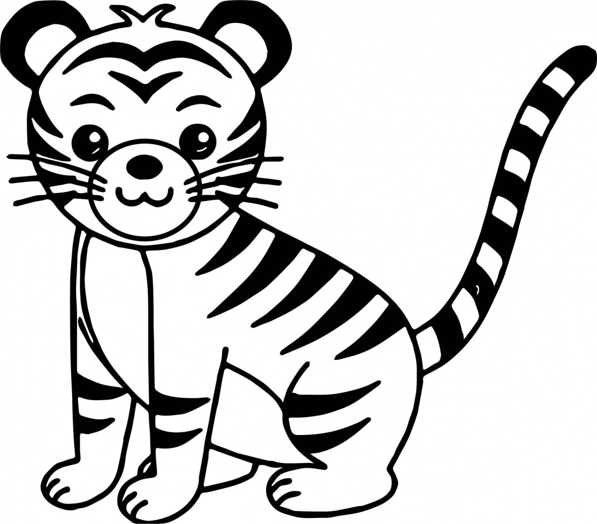 Tranh tô màu con hổ giúp bé biết thêm một loài động vật sống trong rừng