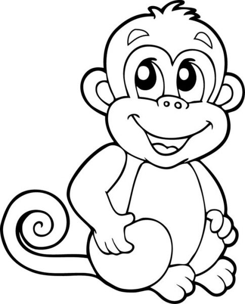 tranh tô màu con khỉ