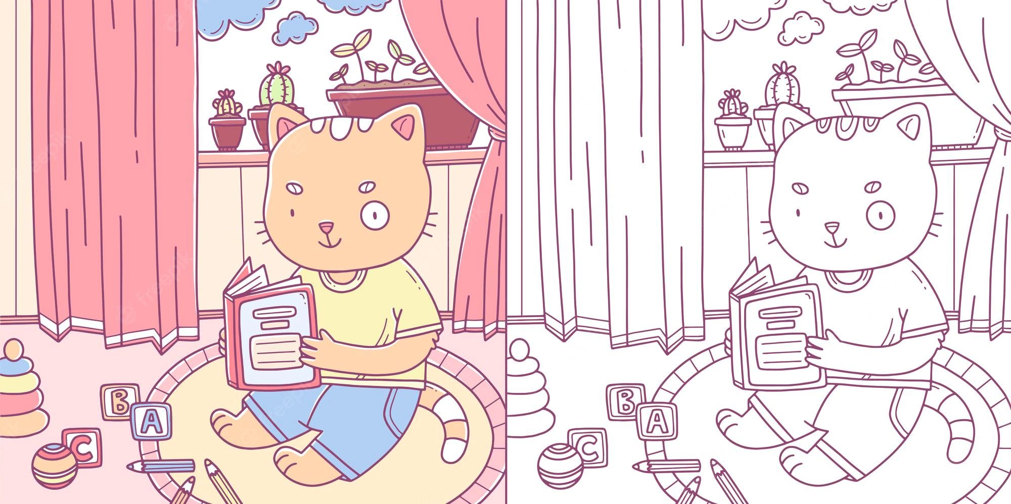 Tuyển tập những bức tranh tô màu con mèo dễ thương nhất cho bé  Phú Long  Blog
