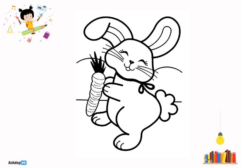 Bộ sưu tập 50 bức tranh tô màu con thỏ dễ thương dành cho bé  Dễ thương  Thỏ Bộ sưu tập