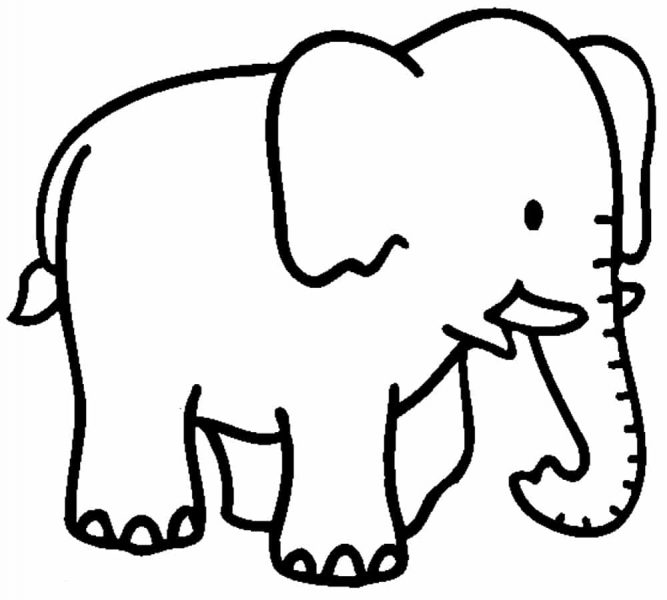 tranh tô màu con voi đơn giản