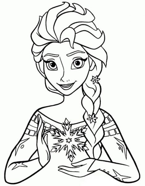 Tranh tô màu công chúa Elsa cầm dụng cụ