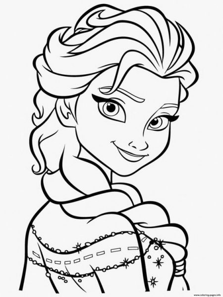 Tranh tô màu công chúa Elsa góc chụp cận mặt
