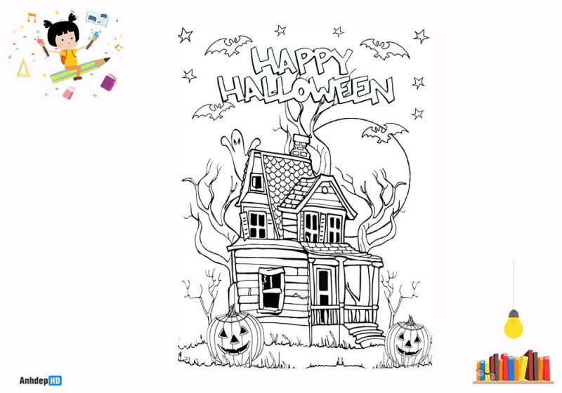 [Hướng dẫn] Tranh Tô Màu Halloween Đơn Giản, Đẹp Cho Bé Tự Sáng Tạo