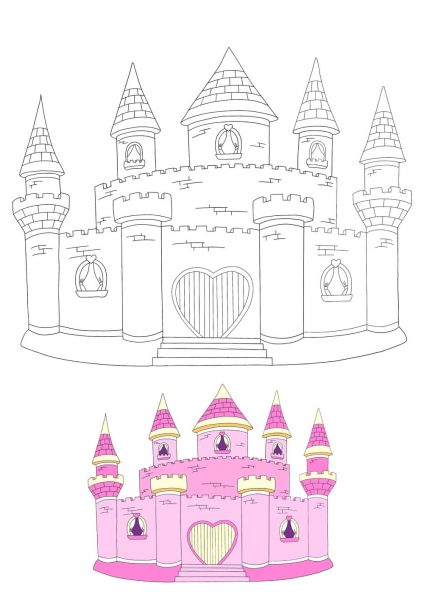 Trang màu lâu đài với các mô hình