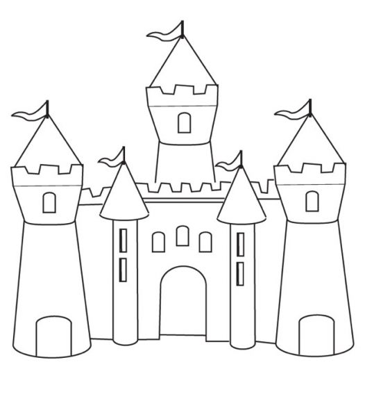 tranh tô màu lâu đài đơn giản