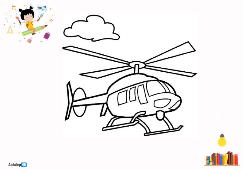 1001 tranh tô màu máy bay trực thăng đẹp cho trẻ em  Tranh Tô Màu cho bé