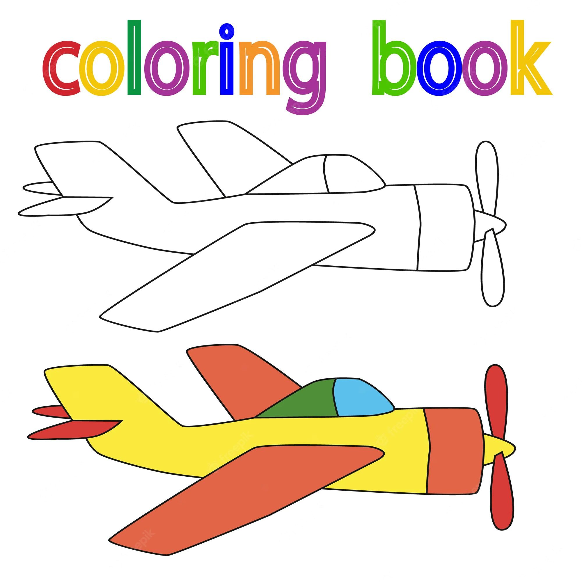Hình ảnh tô màu máy bay cho bé  Mầm non Gia Thượng
