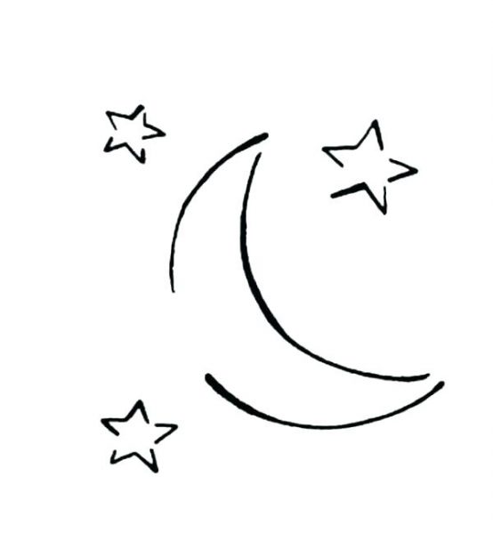 Tranh tô màu ngôi sao và mặt trăng