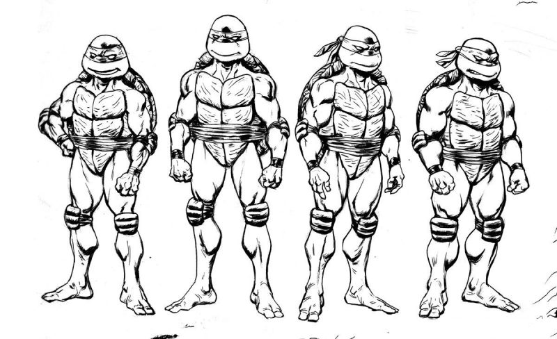 Tổng hợp tranh tô màu Teenage Mutant Ninja Turtles siêu dễ thương