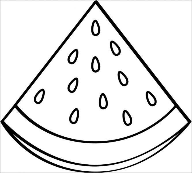 Tranh tô màu quả dưa hấu hình tam giác