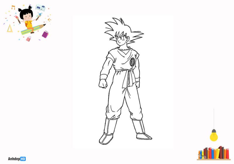 Tải miễn phí 101 tranh tô màu 7 viên ngọc rồng Goku cho bé
