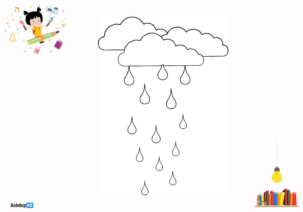 Những mẫu tranh tô màu trời mưa đẹp và dễ thương nhất Update 122022  DYB