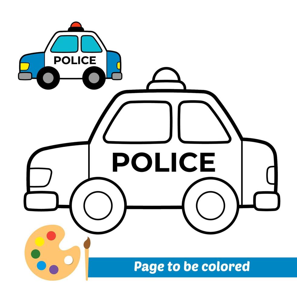 50 tranh tô màu ô tô cảnh sát giúp bé tập tô màu  Jadiny