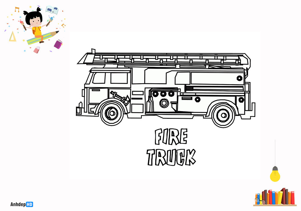 Game Tô màu xe cứu hỏa  Coloring Pages Fire Trucks  Game Vui