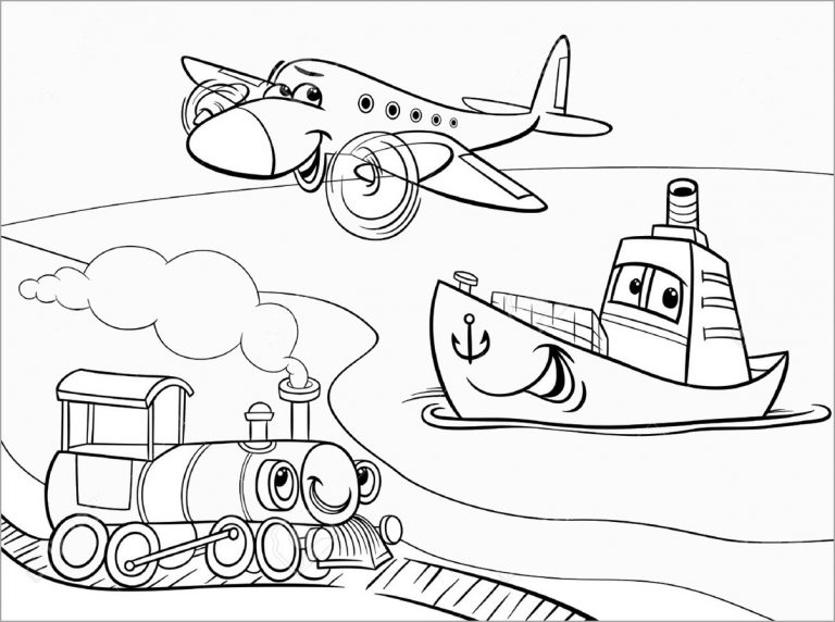 Tranh tô màu xe lửa và các phương tiện khác