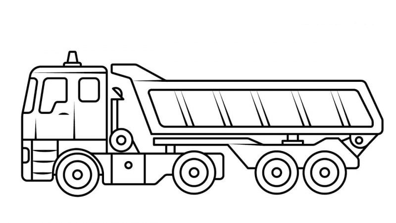 Tranh tô màu ô tô tải chở hàng